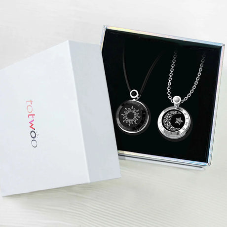 Couple Touch Necklaces with Natural Agate - Lootquake