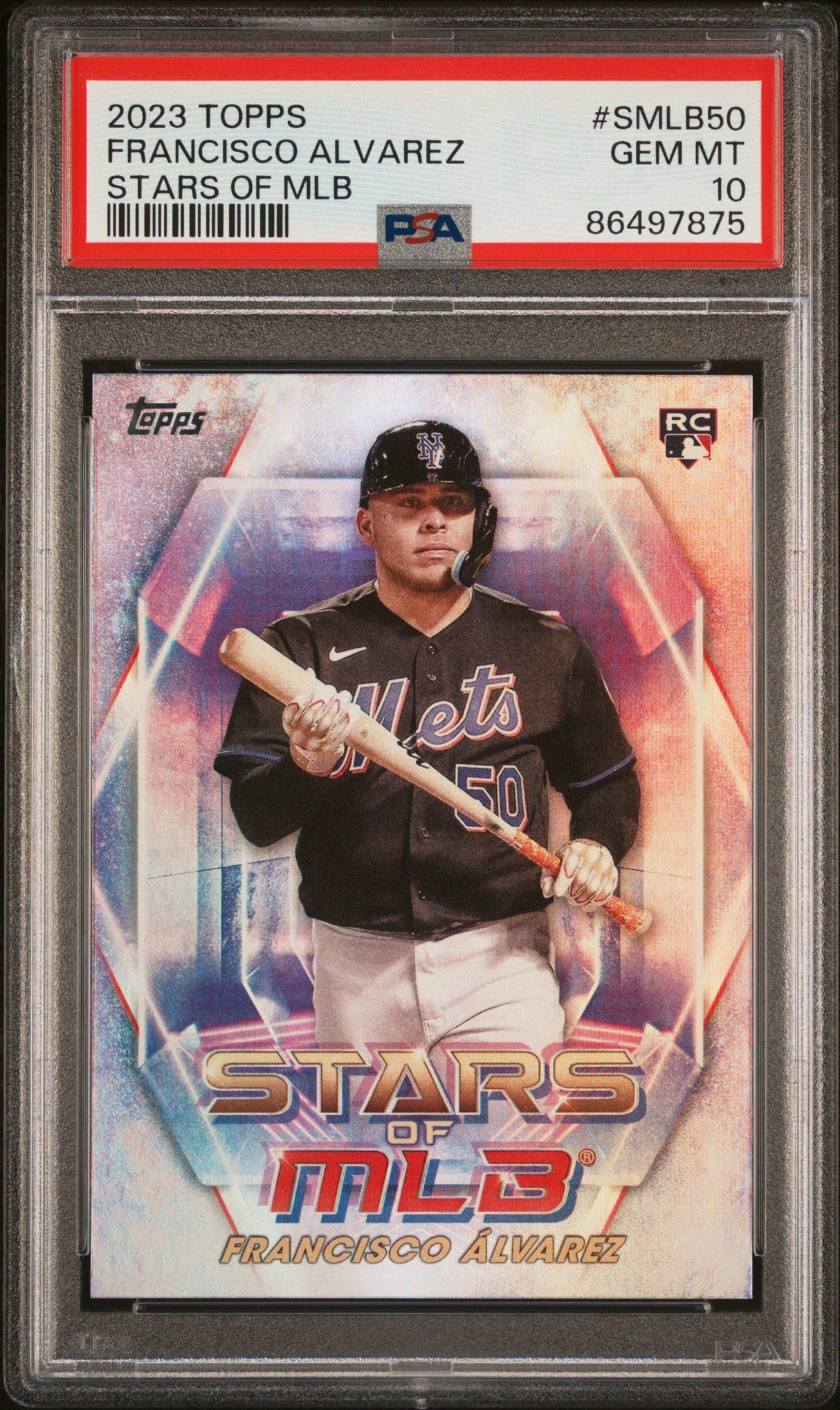 Tarjeta de béisbol RC de novato de estrellas de la MLB, calificada 2023 Topps Francisco Alvarez #SMLB50 PSA 10 Gem Mint