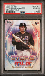 Tarjeta de béisbol RC de novato de estrellas de la MLB, calificada 2023 Topps Francisco Alvarez #SMLB50 PSA 10 Gem Mint