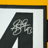 Camiseta de fútbol americano Pittsburgh Bumble Bee de Troy Polamalu, enmarcada, autografiada y firmada, 35 x 39, Beckett BAS COA