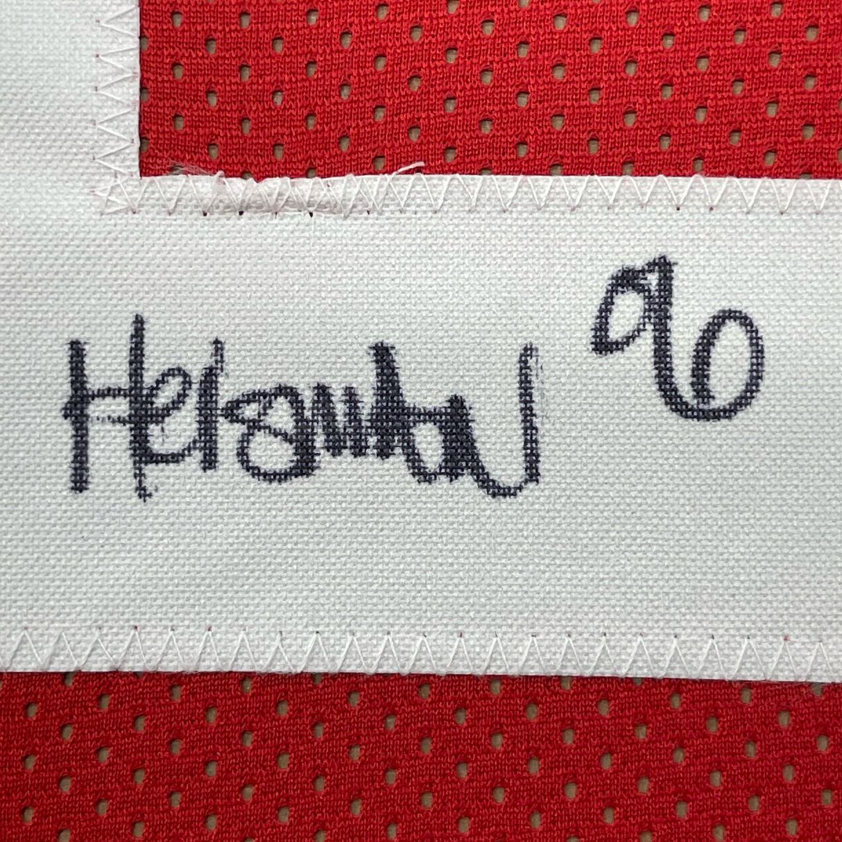 Camiseta de fútbol americano universitario enmarcada, autografiada y firmada por Troy Smith, 35 x 39, Heisman 06, Ohio State, color rojo, JSA COA
