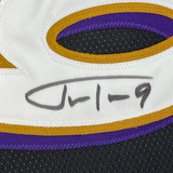 Camiseta de fútbol americano negra de Baltimore, enmarcada, autografiada y firmada por Justin Tucker, 35 x 39, JSA COA