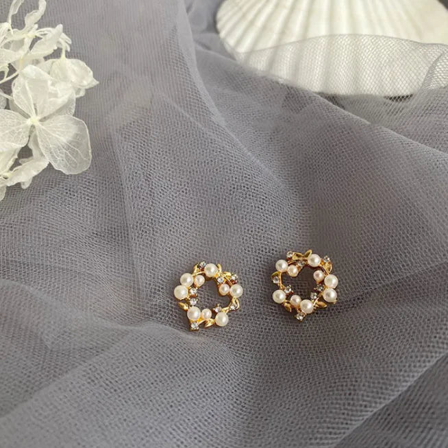 French retro pearl earrings female earrings - Lootquake