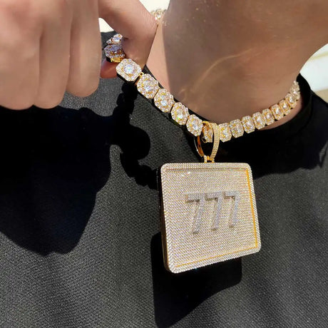 2024 3D Design Jewelry Copper 5A Zircon Bling Hip Hop Rapper Men Hip Hop Custom Letter Name Round Rectangle Pendant - Lootquake