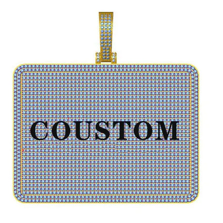2024 3D Design Jewelry Copper 5A Zircon Bling Hip Hop Rapper Men Hip Hop Custom Letter Name Round Rectangle Pendant - Lootquake
