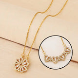 Rose Gift Box with Four-Leaf Grass and Heart Necklaces - Lootquake