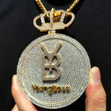 2024 3D Design Jewelry Copper 5A Zircon Bling Hip Hop Rapper Men Hip Hop Custom Letter Name Round Rectangle Pendant - Lootquake