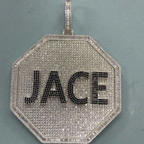 2024 3D Design Jewelry Copper 5A Zircon Bling Hip Hop Rapper Men Hip Hop Custom Letter Name Round Rectangle Pendant - Lootquake