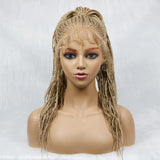30" Braided Lace Front Wig for Black Women | African Braids with Baby Hair | Synthetic Glueless Mat Wig