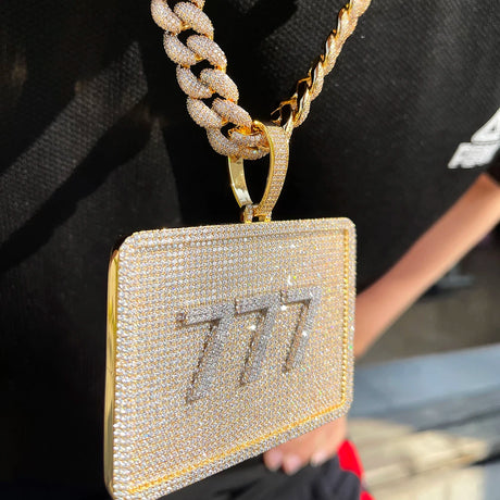 2024 3D Design Jewelry Copper 5A Zircon Bling Hip Hop Rapper Men Hip Hop Custom Letter Name Round Rectangle Pendant - Lootquake