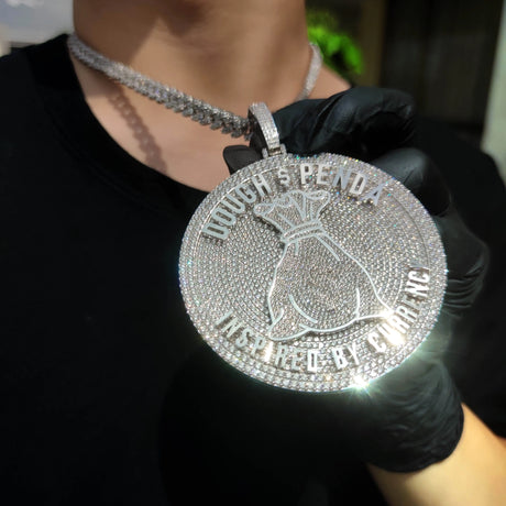 2024 3D Design Jewelry Copper 5A Zircon Bling Hip Hop Rapper Men Hip Hop Custom Letter Name Round Rectangle Pendant - Lootquake