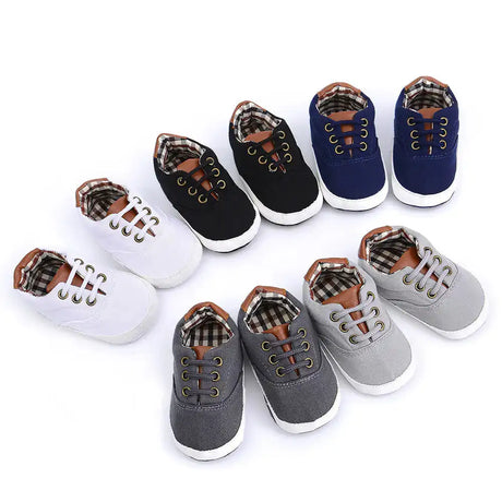 Solid color casual lace soft bottom baby canvas shoes baby shoes toddler shoes - Lootquake