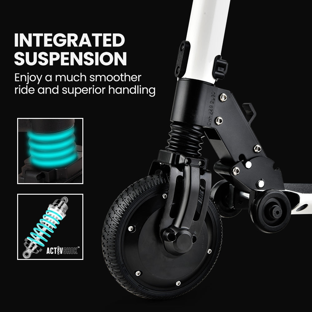 NNEDSZ Peak Electric Scooter 300W Power Up to 25km/h Adult Teens E-Scooter Easy Fold, White