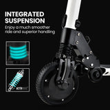 NNEDSZ Peak Electric Scooter 300W Power Up to 25km/h Adult Teens E-Scooter Easy Fold, White