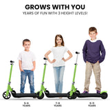 NNEDSZ KIDS Electric Scooter Lithium Ride-On Foldable E-Scooter 125W Rechargeable, Green