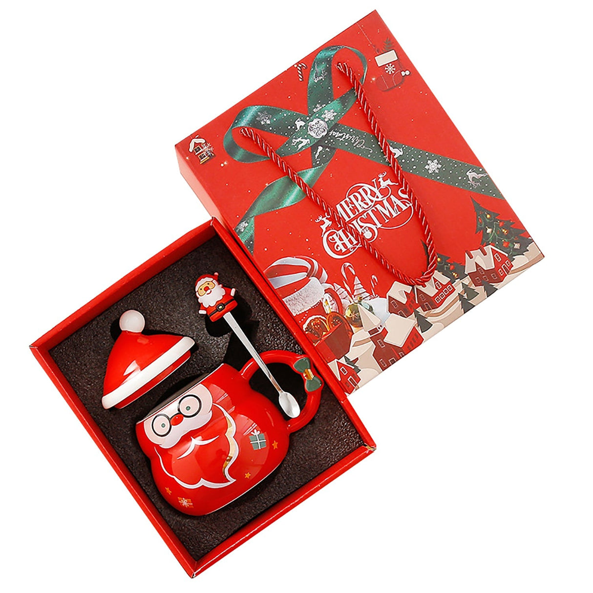 NNEDSZ Christmas Cup Gift Box Ceramic Mug Set Mug Gift Set Christmas Coffee Cup(Santa Claus)