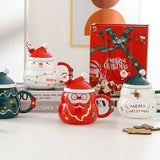 NNEDSZ Christmas Cup Gift Box Ceramic Mug Set Mug Gift Set Christmas Coffee Cup(Santa Claus)