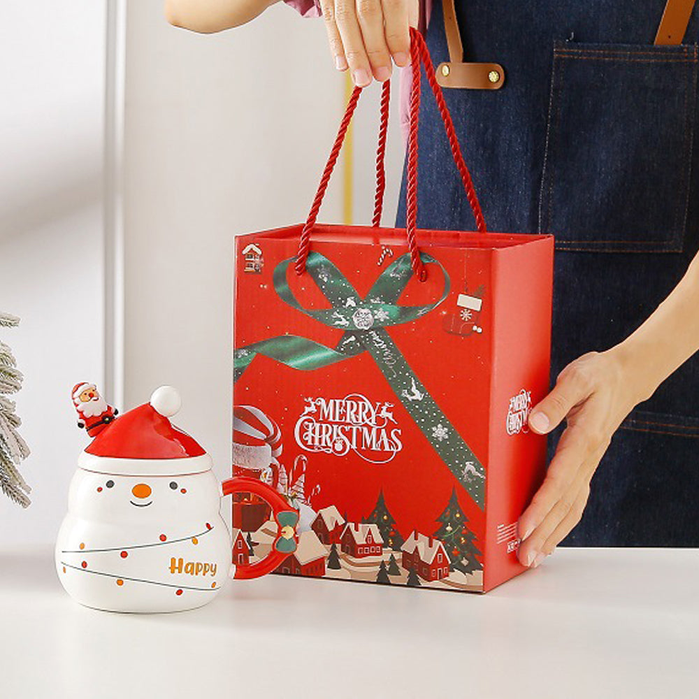 NNEDSZ Christmas Cup Gift Box Ceramic Mug Set Mug Gift Set Christmas Coffee Cup(Santa Claus)