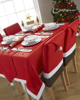NNEDSZ Christmas Chair Covers Tablecloth Runner Decoration Xmas Dinner Party Santa Gift, 10x Chair Covers
