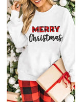 NNEDSZ Azura Exchange MERRY Christmas Plaid Print Pullover Sweatshirt - L