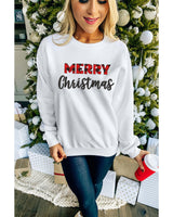 NNEDSZ Azura Exchange MERRY Christmas Plaid Print Pullover Sweatshirt - L