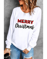 NNEDSZ Azura Exchange MERRY Christmas Plaid Print Pullover Sweatshirt - L
