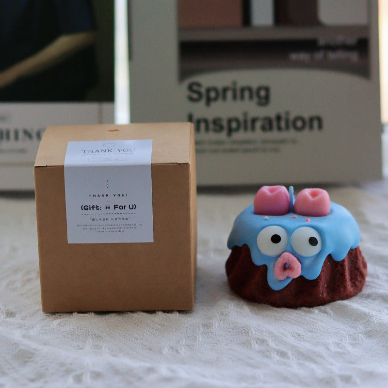 NNEDSZ Blue Cake Candle - Cute Soy Wax Candle, Gift for Friends (Blue bell)