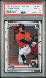 Graded 2020 Topps Bowman Chrome Jeremy Pena #BCP61 Prospects Rookie RC Baseball Card PSA 10 Gem Mint