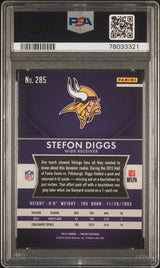 Tarjeta de fútbol Panini Prizm Stefon Diggs n.° 285 Rookie RC, clasificada en 2015, PSA 10 Gem Mint