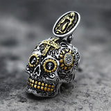 Vintage Cross Sugar Skull Pendant