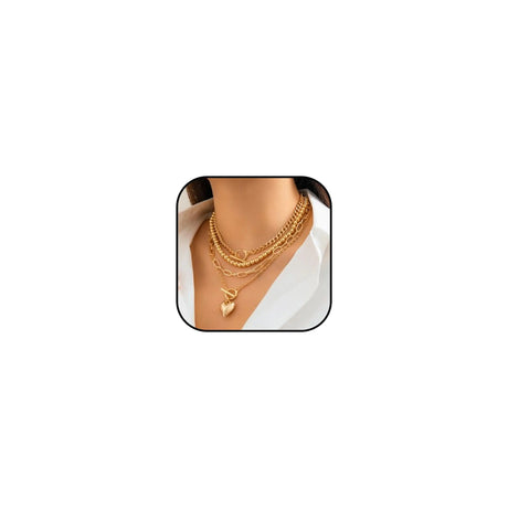 Gold Necklace Stack Boho Layered Necklaces for Women Trendy Pearl Necklaces Christmas Gifts Stocking Stuffers - Lootquake