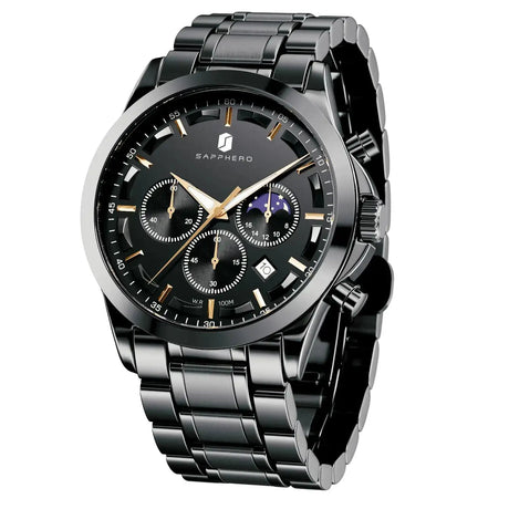 SAPPHERO Mens Watches Watches for Men Analog Watch Waterproof Watch Quartz Chronograph Date Display Stainless Steel Mens Wrist Watches Casual Business Gifts for Men Fashion Designer Mens Dress Watch - Lootquake