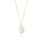 Fremttly Cross Necklace for Women 14K Gold Plated Crystal Pendant Necklace Handmade Gem Necklaces Dainty Gold Necklaces for Women Trendy CS-ClearQuartz - Lootquake