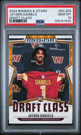 Graded 2024 Panini Rookies & Stars Jayden Daniels #DCJDS Draft Class Rookie RC Football Card PSA 10 Gem Mint
