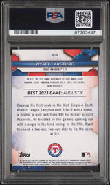 Graded 2023 Topps Bowmans Best Wyatt Langford #TP30 Top Prospects Rookie RC Baseball Card PSA 10 Gem Mint