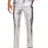 Mens Metallic Shiny Disco Pants Wet Look Party Dance Straight Leg Trousers 70s/80s Festival Rave Cosplay Leather Pants (Silver M) - Lootquake