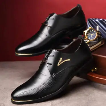 Men's Business Dress Shoes - Stylish Pointed Leather Shoes - Lootquake