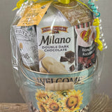 Welcome Sunflower Small Gift Tin Basket