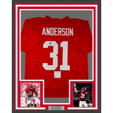 Framed Autographed/Signed Will Anderson 35x39 Alabama Red College Football Jersey PSA/DNA COA