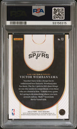 Graded 2023 Panini Select Victor Wembanyama #13 Neon Icon Rookie RC Basketball Card PSA 10 Gem Mint