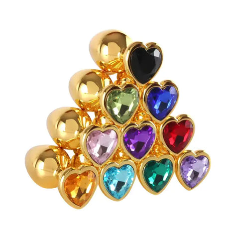 Heart-Shaped Gold Metal Anal Plug Adult Toy - Lootquake