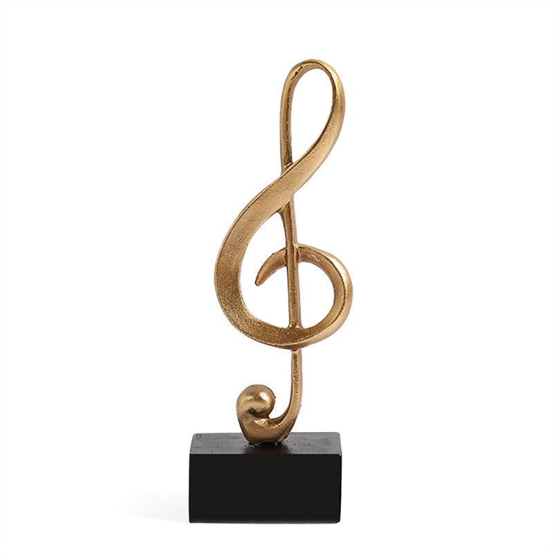 Figuras de notas musicales para decoración del hogar, esculturas de resina doradas, adornos para escritorio, piano, oficina, TV, mueble, recuerdos.