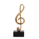Figuras de notas musicales para decoración del hogar, esculturas de resina doradas, adornos para escritorio, piano, oficina, TV, mueble, recuerdos.