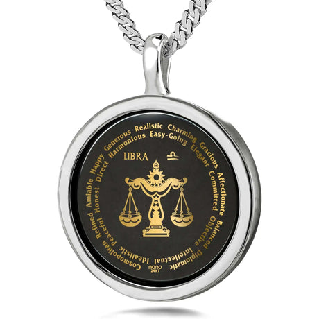 Libra Necklaces for Lovers of the Zodiac 24k Gold Inscribed - Lootquake