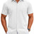 COOFANDY Mens Short Sleeve Button Down Shirts Casual Button Up Shirts for Men Summer Shirts White - Lootquake
