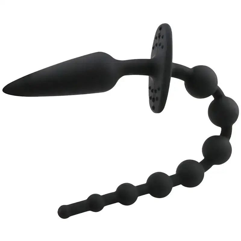 Tapón anal de silicona con cuentas para masaje de próstata