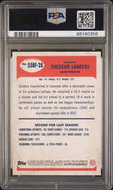 Tarjeta de fútbol americano Topps Bowman U Chrome Shedeur Sanders n.° 55BF28 de 1955, con calificación 2023, para novatos de Bowman, PSA 10 Gem Mint