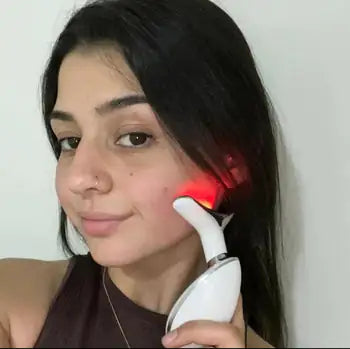 Beauty Facial Massager, 7 Color Wavy Acne Beauty Microcurrent Facial Device Skin Firming for Face Neck Beauty Device, - Lootquake