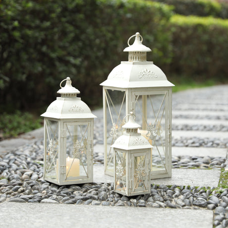 19'' & 13.5'' & 9.5''H Vintage Metal Candle Holder Decorative Hanging Lantern (Set of 3)-4
