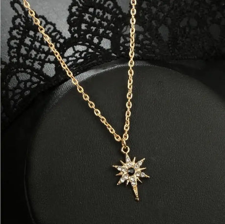 Gold-Plated Zircon Devil Eye and Star Cross Necklaces - Lootquake
